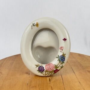 Vintage Takahashi San Francisco Floral & Butterfly Oval Ceramic Picture Frames
